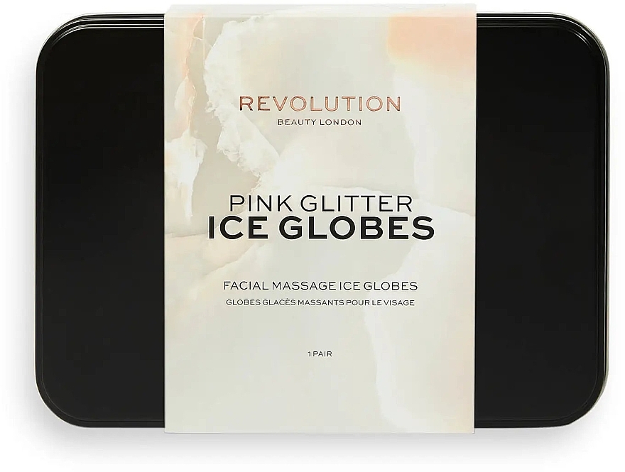 Face Massager - Makeup Revolution Beauty Pink Glitter Ice Globes — photo N2
