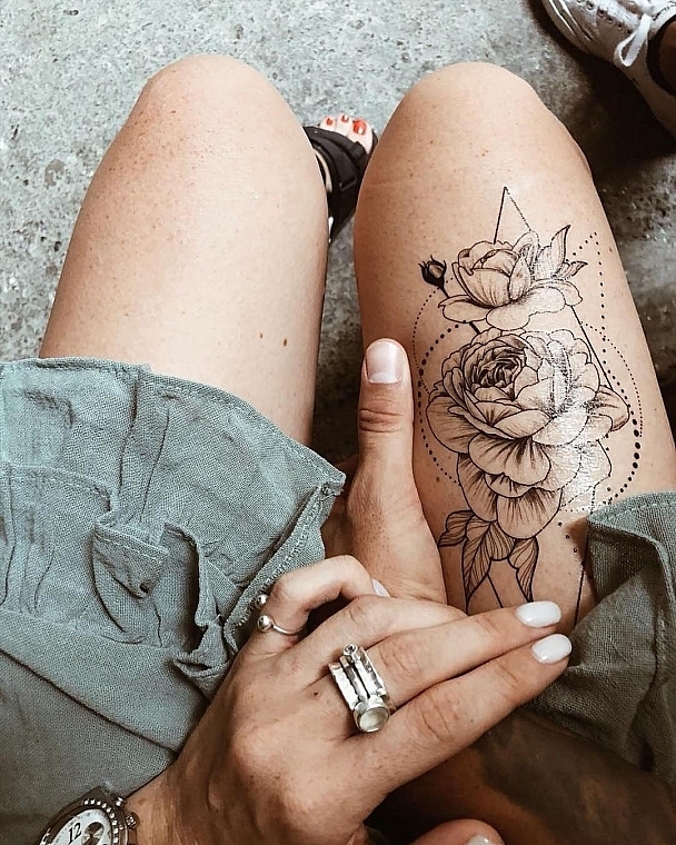 Temporary Flash-Tattoo "Geometric Rose" - Arley Sign — photo N5