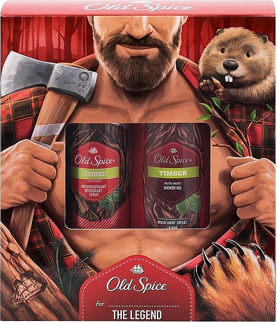 Set - Old Spice Timber(deo/150ml + sh/gel/250ml) — photo N2