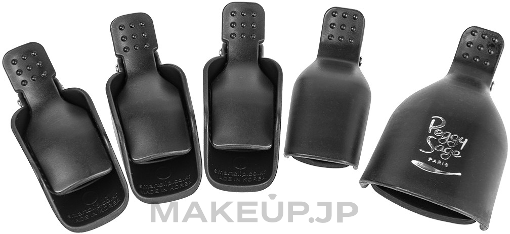 Gel Polish Remover Clips, black - Peggy Sage I-LAK Soak-Off Gel Polish Removal Pegs — photo 5 pcs.