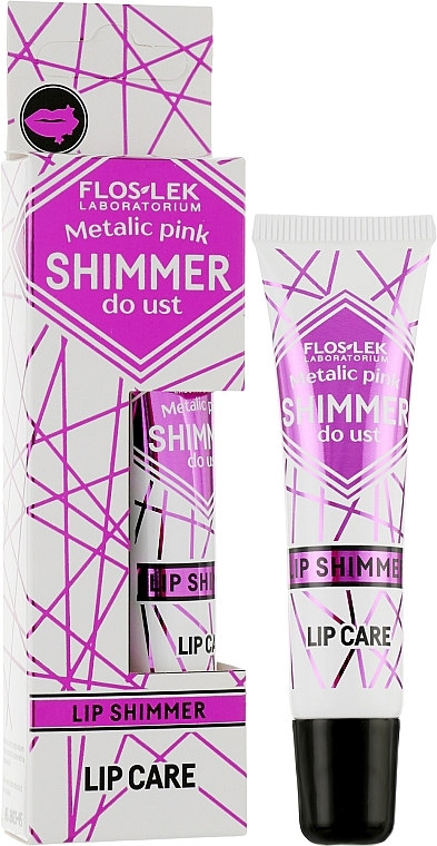 Shimmer Lip Balm - Floslek Lip Care Shimmer Metalic Pink — photo N2