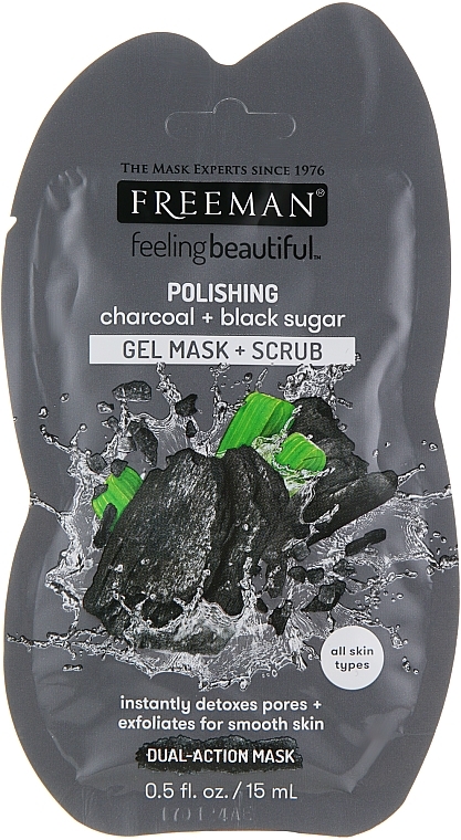 Face Mask "Black Sugar" - Freeman Feeling Beautiful Charcoal & Black Sugar Polishing Mask (mini size) — photo N1