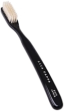 Medium Toothbrush, black - Acca Kappa Vintage Tooth Brush Medium Nylon Natural Bristles Black Color — photo N1