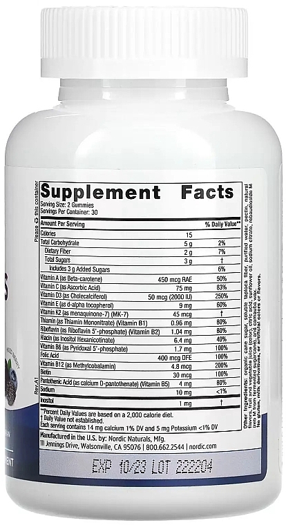 Women's Mixed Berry Multivitamin Gummies  - Nordic Naturals Women's Multivitamin Gummies — photo N2