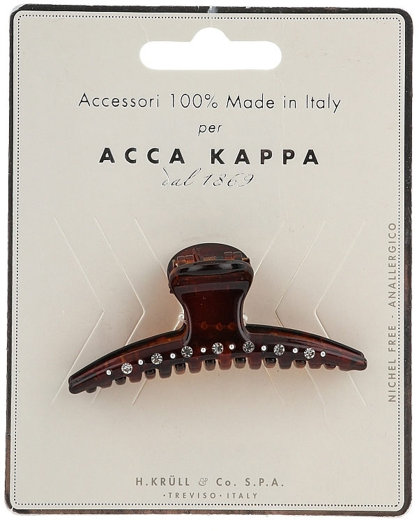 Boat Claw Clip with Crystals, brown - Acca Kappa — photo N1