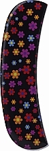 Fragrances, Perfumes, Cosmetics Nail File "Black with Flowers" - Blazek Glass The Arched Glass Nail File