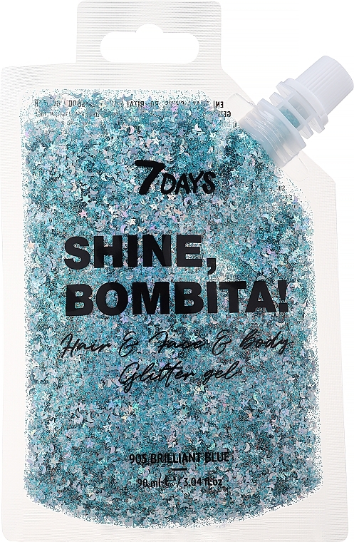 Hair & Body Glitter Gel - 7 Days Shine, Bombita! Gel Glitters For Hair And Body — photo N1