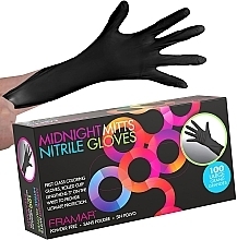 ニトリル手袋 パウダーフリー 黒 L 100枚入 - Framar Midnight Mitts Nitrile Gloves Large	 — photo N2