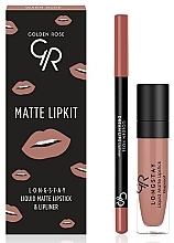 Lip Set - Golden Rose Matte LipKit Warm Nude (lipstick/5.5 ml + lipliner/1.6g) — photo N1