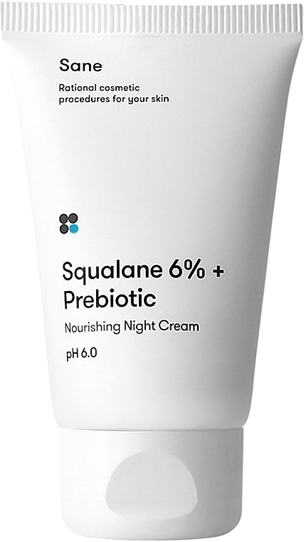 Night Face Cream with Prebiotic & Squalane - Sane Squalane 6% + Prebiotic Nourishing Night Cream pH 6.0 — photo N1