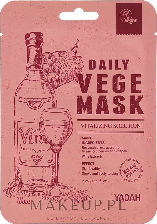 GIFT! Sheet Face Mask - Yadah Daily Vegi Wine Mask — photo N1