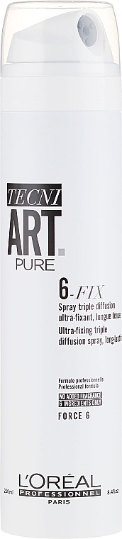 Ultra Strong Hold Spray - L'Oreal Professionnel Tecni.Art Pure 6-Fix Spray — photo N1