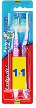 Toothbrush Medium "Extra Clean", purple + pink - Colgate Extra Clean Medium — photo N1