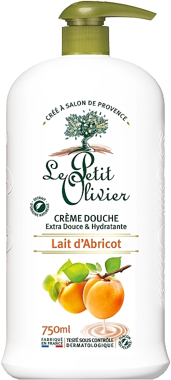 Shower Cream "Apricot Milk" - Le Petit Olivier Extra Gentle Apricot Milk Shower Creams — photo N2