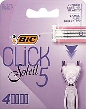 Razor Cartridges, 4 pcs - Bic Click 5 Soleil Sensitive — photo N1