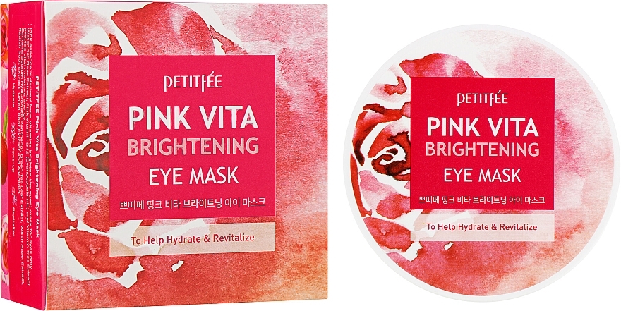 Rose Water Essence Brightening Eye Patches - Petitfee&Koelf Pink Vita Brightening Eye Mask — photo N1