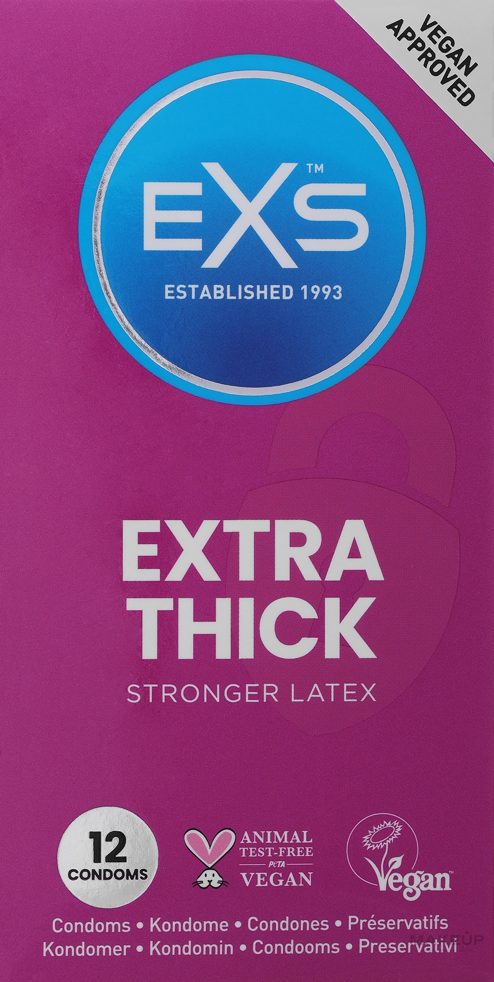 Thickened Condoms, 12 pcs. - EXS Condoms Extra Safe — photo 12 szt.