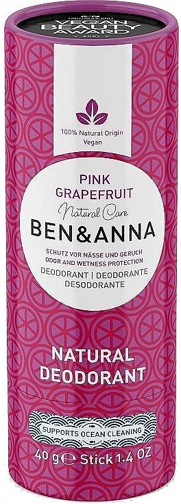 Pink Grapefruit Soda Deodorant (cardboard) - Ben & Anna Natural Care Pink Grapefruit Deodorant Paper Tube — photo N1