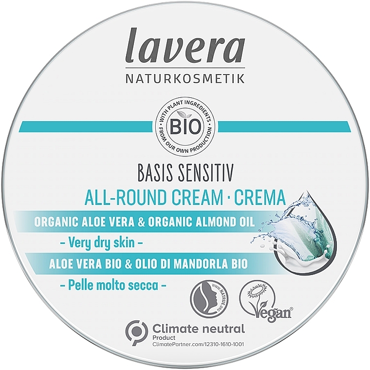 Cream - Lavera Basis Sensitiv All-Round Cream Aloe Vera & Almond Oil — photo N1