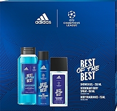 Adidas UEFA 9 Best Of The Best - Set (deo/spray/150ml + body/fragr/75ml + sh/gel/250ml) — photo N1