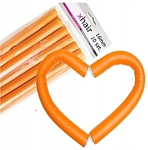 Flexible Curlers, length 18 cm, d16 mm, orange, 10 pcs - Xhair — photo N1