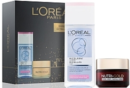 Fragrances, Perfumes, Cosmetics Set - L'Oreal Paris Nutri Gold (cr/50ml + micellar/200ml + f/scrub/4ml)