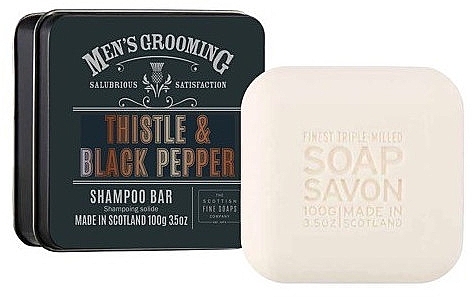 Hair Shampoo "Thistle & Black Pepper" - Scottish Fine Soaps Mens Grooming Thistle & Black Pepper Shampoo Bar — photo N5