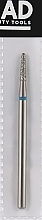 Diamond Nail File Drill Bit, rounded cone, L-8 mm, 1.8 mm, blue - Head The Beauty Tools — photo N1