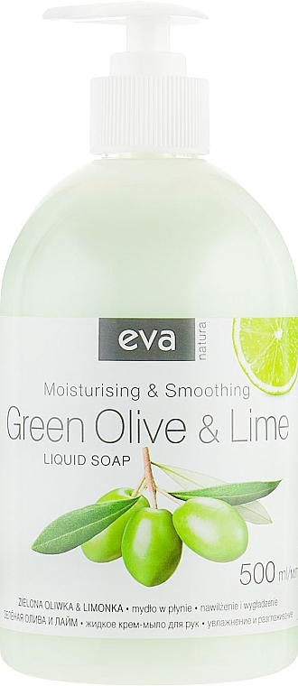 Liquid Hand Cream Soap "Olive & Lime" - Eva Natura — photo N1