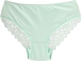 Women Cotton Panties with Lace Back, mint - Moraj — photo N1