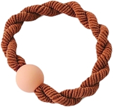 Twisted Hair Tie with Bead, terracotta - Lolita Accessories — photo N1