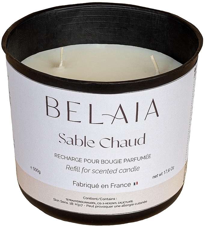 Warm Sand Scented Candle (refill) - Belaia Sable Chaud Candle Wax Refill — photo N2