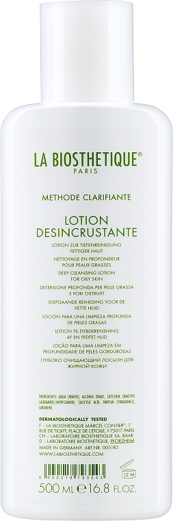 Disincrustant Lotion - La Biosthetique Methode Clarifiante Lotion Desincrustante For Oil Skin — photo N1