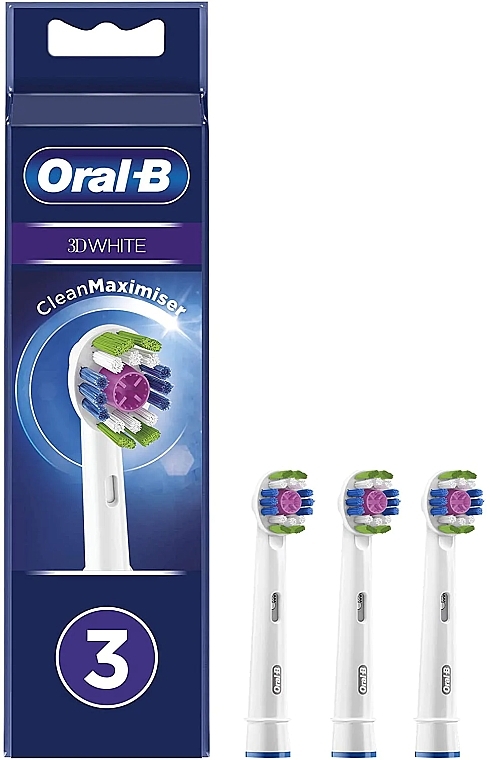 Electric Toothbrush Heads, 3 pcs. - Oral-B 3D White CleanMaximiser Refill Heads — photo N1