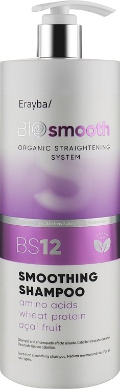 Straightening Shampoo - Erayba Bio Smooth Smoothing Shampoo BS12 — photo N3
