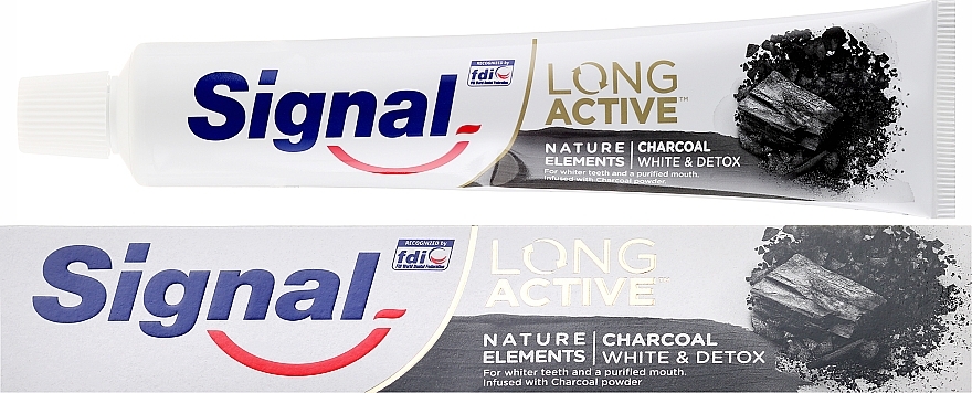 Toothpaste - Signal Long Active Nature Elements Charcoal — photo N1