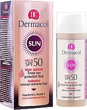 Fragrances, Perfumes, Cosmetics Waterproof Fluid SPF 50 - Dermacol Sun WR Tinted Sun Protection Fluid SPF50