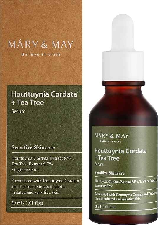 Soothing Face Serum Houttuynia & Green Tea - Mary & May Houttuynia Cordata + Tea Tree Serum — photo N2