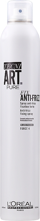 Strong Hold Hair Spray - L’Oreal Professionnel Tecni.art Pure Fix Anti Frizz No Fragrance Force 4 — photo N1