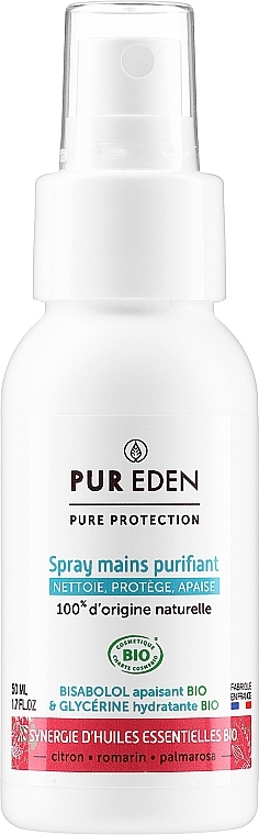 Palmrose, Lemon & Rosemary Hand Spray - Pure Eden Pure Protection — photo N1