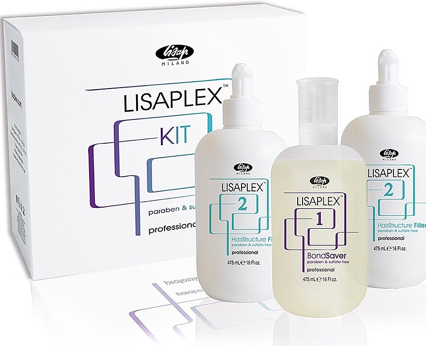 Hair Repair Set - Lisap Lisaplex Intro Kit (h/fluid/475ml + 2xh/filler/475ml) — photo N2