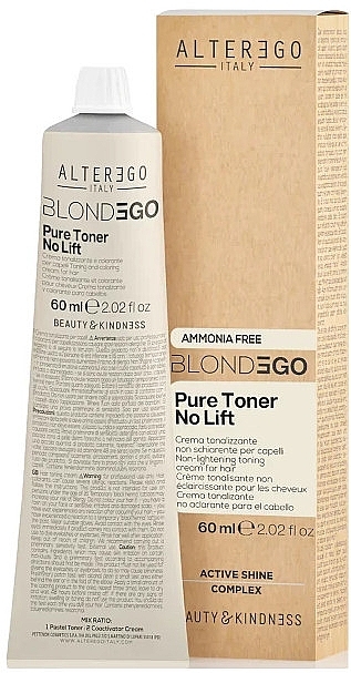 Ammonia-Free Toning Cream Mask - Alter Ego BlondeGo Pure Toner No Lift — photo N1