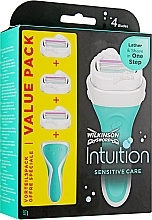 Fragrances, Perfumes, Cosmetics Razor with 3 Refill Cartridges - Wilkinson Sword Intuition Sensitive
