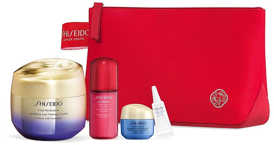 Set, 5 products - Shiseido Vital Perfection Uplifting And Firming Cream Pouch Set — photo N2