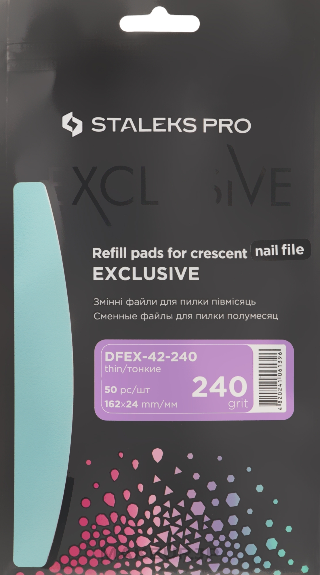 Refill Pads for Crescent Nail File Set Exclusive 42, 240 grit - Staleks Pro Exclusive — photo 50 szt.