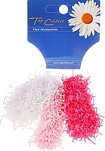 Fragrances, Perfumes, Cosmetics Elastic Hair Bands "Spaghetti" 3 pcs, pink + white - Top Choice