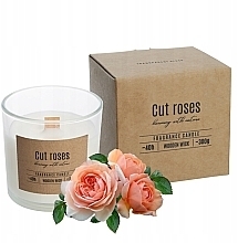 Scented Candle in Round Glass, with wooden wick - Bispol Fragrance Candle Cut Roses — photo N4