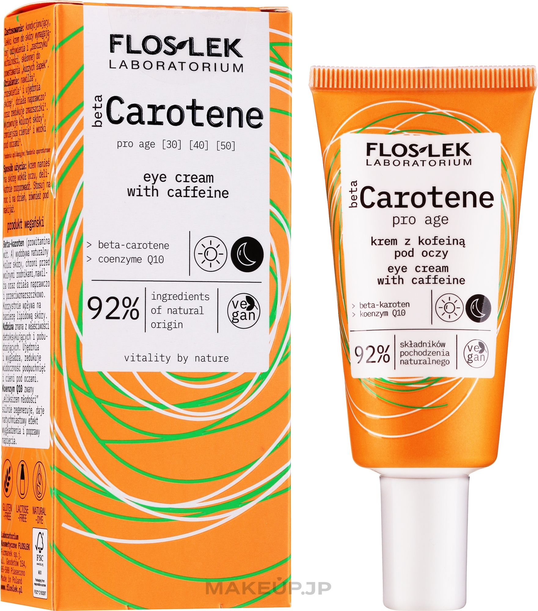 Eye Cream - Floslek Beta Carotene Cream Under Eye With Caffeine — photo 30 ml