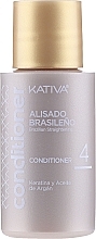 Keratin Hair Straightening Kit, for Brunettes - Kativa Alisado Brasileno Straightening Brunette (shm/15ml + mask/150ml + shm/30ml + cond/30ml + brush/1pcs + gloves/1pcs) — photo N3