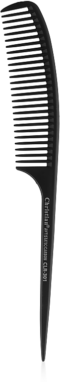 Antistatic Coarse-Toothed Carbon Comb with Tail, CLR-301 - Christian — photo N1